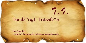 Terényi István névjegykártya